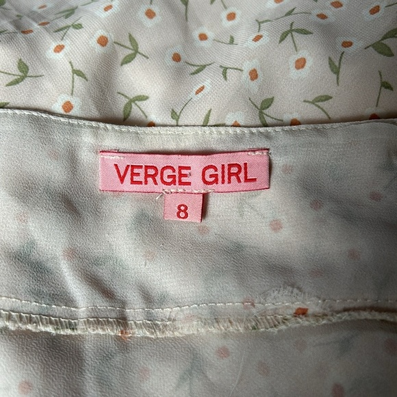 Verge Girl Form Fitting Side Zip Up Pink Flower Dress 100% Polyester Sz 8C5 - Picture 4 of 4